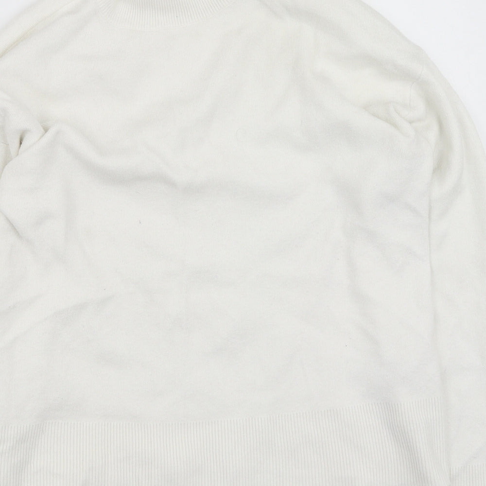 Primark Womens Ivory High Neck Viscose Pullover Jumper Size M