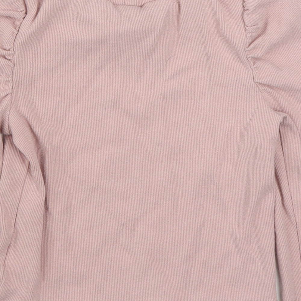 Gap Girls Pink High Neck Cotton Pullover Jumper Size 4 Years Pullover