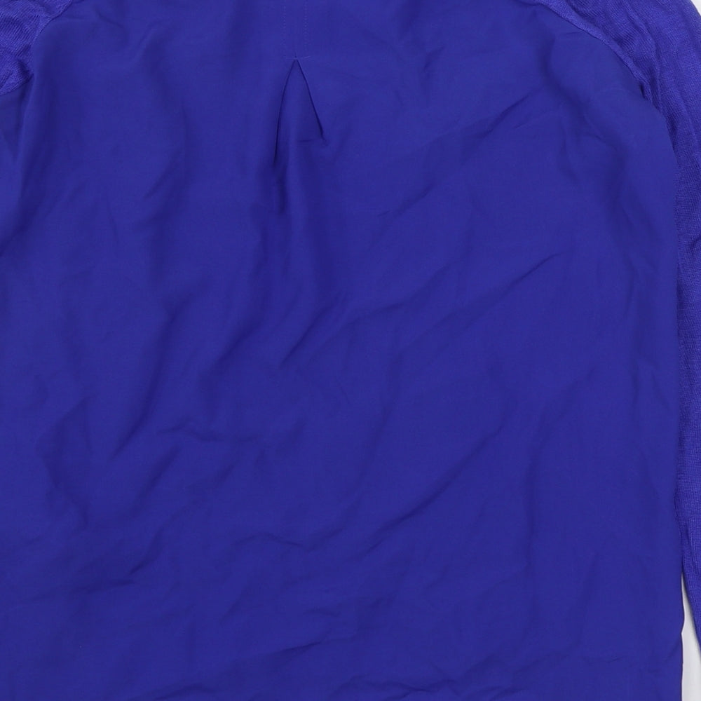 Oasis Womens Blue Boat Neck Viscose Pullover Jumper Size S