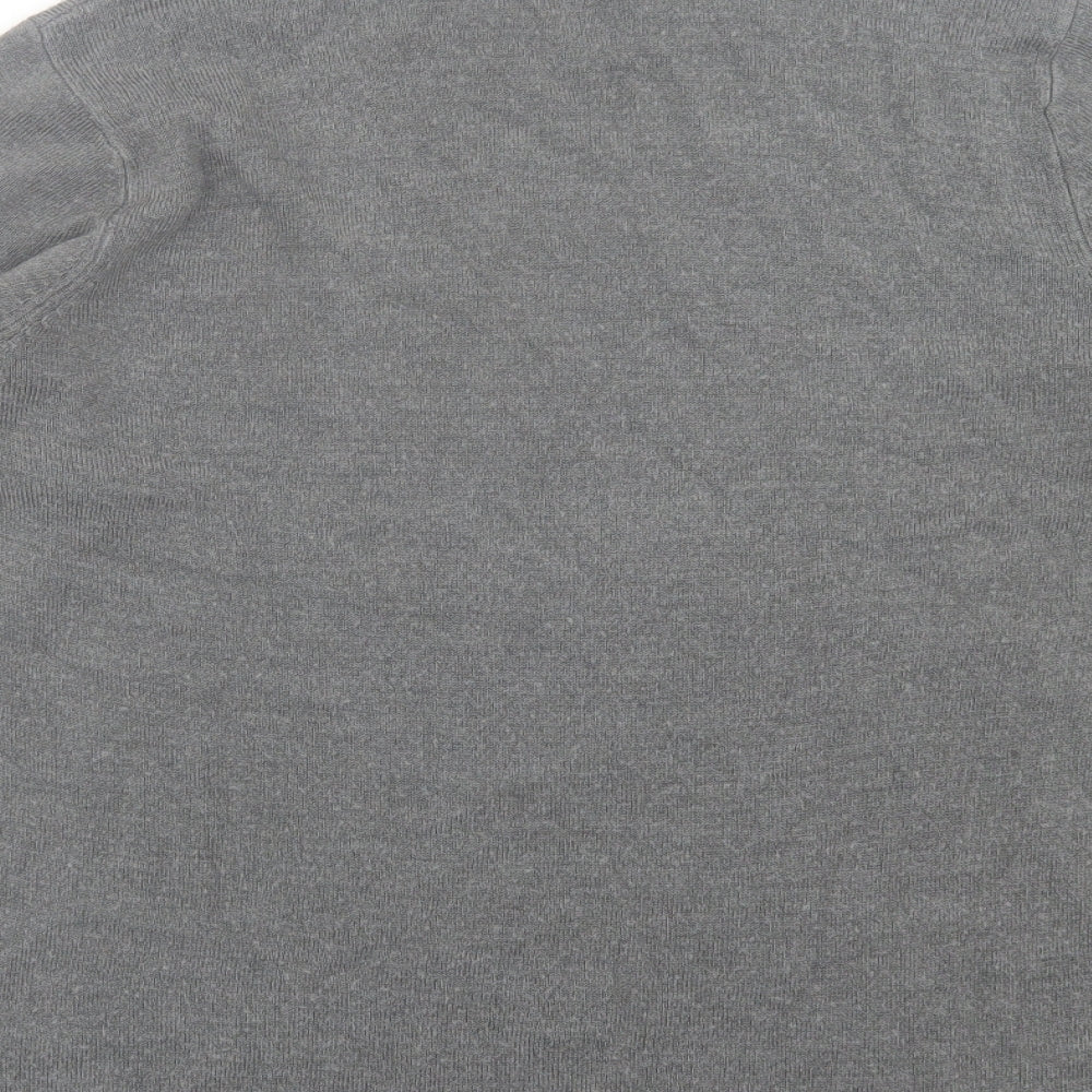 Classic Womens Grey Crew Neck Acrylic Pullover Jumper Size 14
