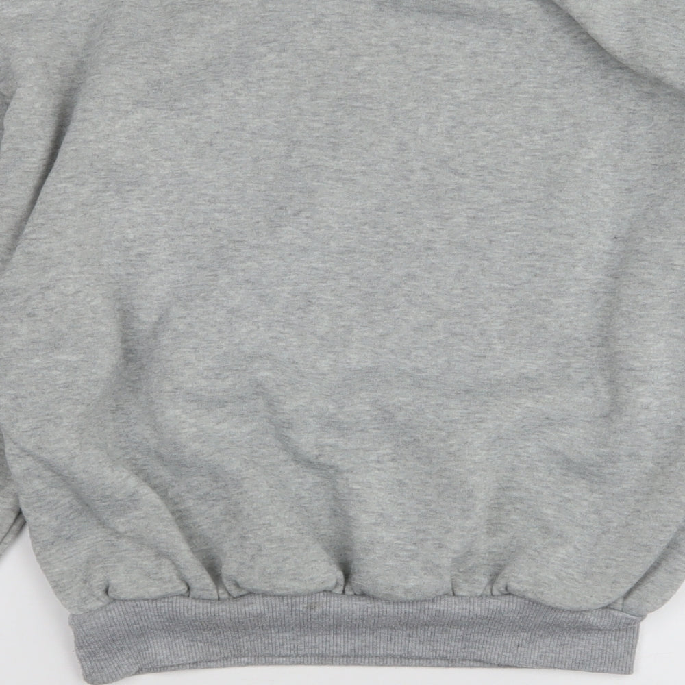 SheIn Womens Grey Polyester Henley Sweatshirt Size S