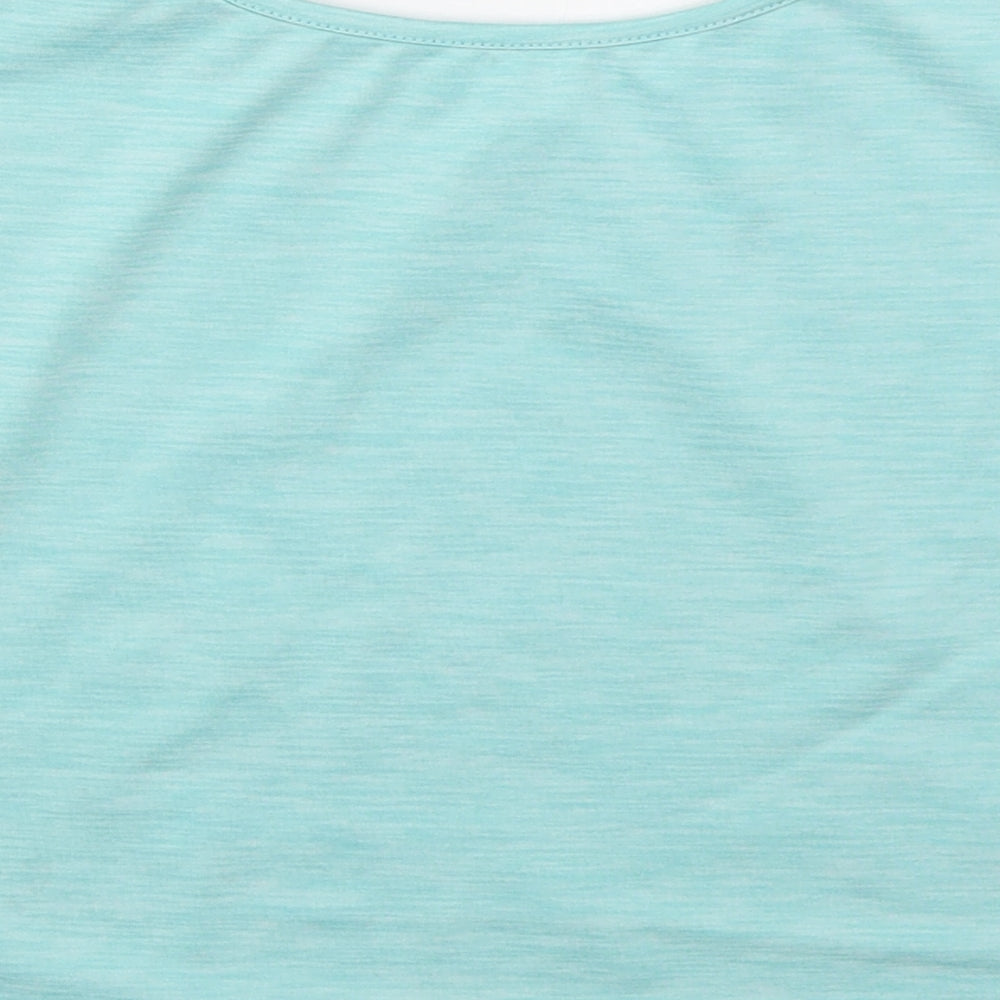 Preworn Womens Blue Polyester Cropped T-Shirt Size S Boat Neck - Can't Stop Moving