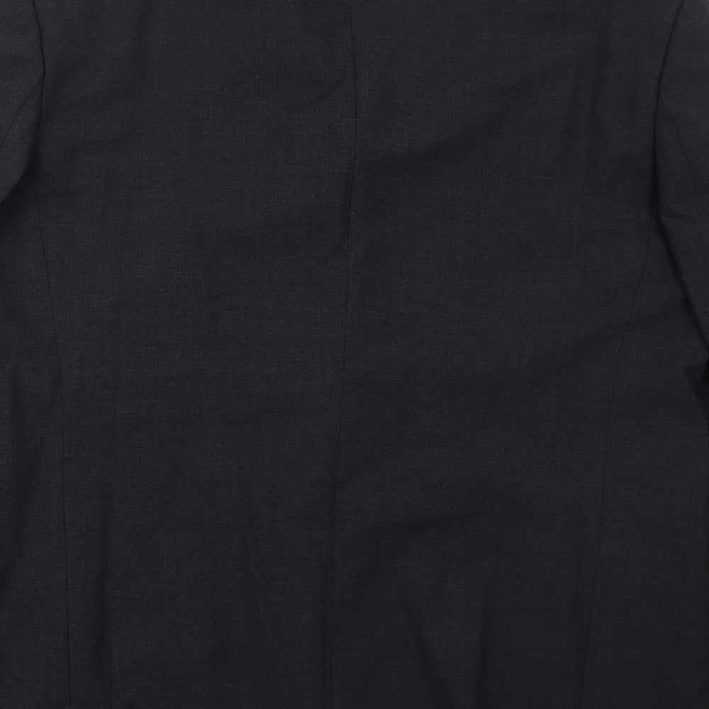 Label Mens Grey Wool Jacket Suit Jacket Size 46