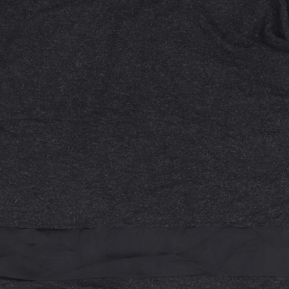 POMODORO Womens Grey V-Neck Viscose Pullover Jumper Size 12