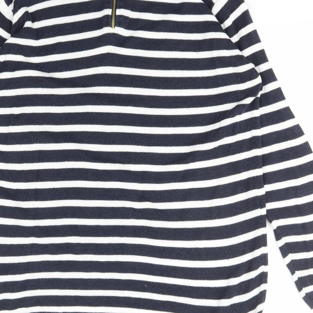Atmosphere Womens Blue Collared Striped Viscose Pullover Jumper Size 12