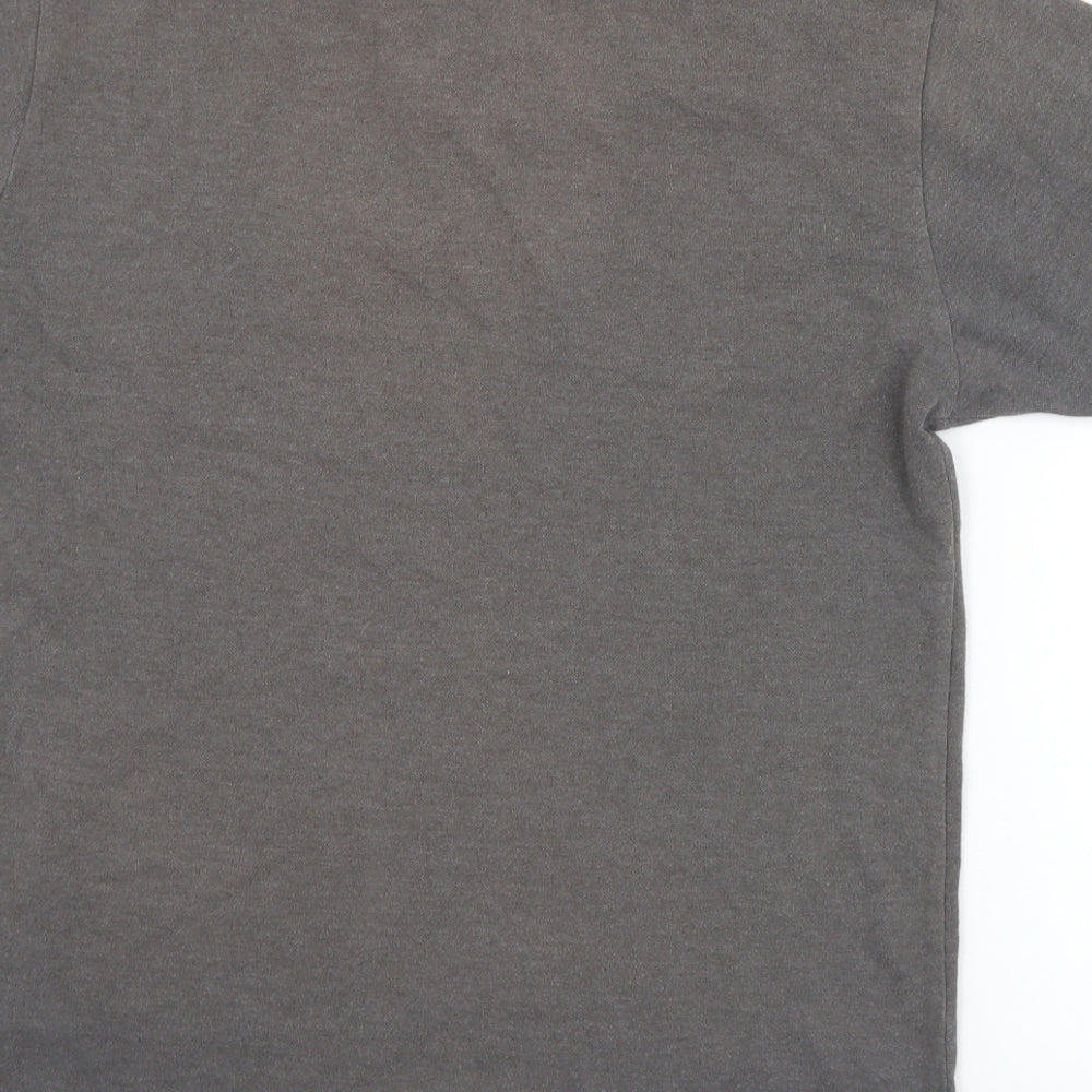 Orginals Mens Grey Cotton Polo Size M Collared Button