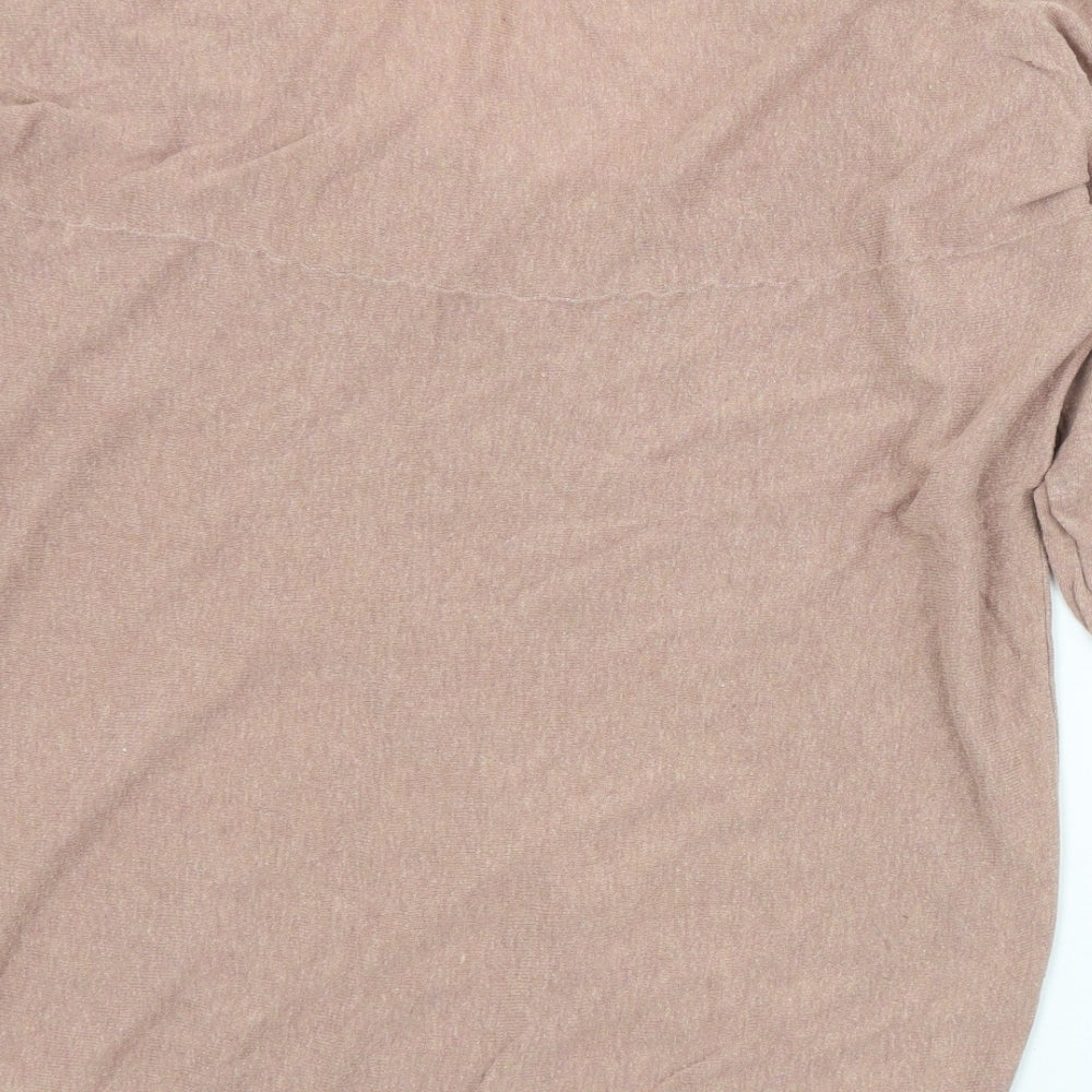 Topshop Womens Pink Round Neck Cotton Pullover Jumper Size 10