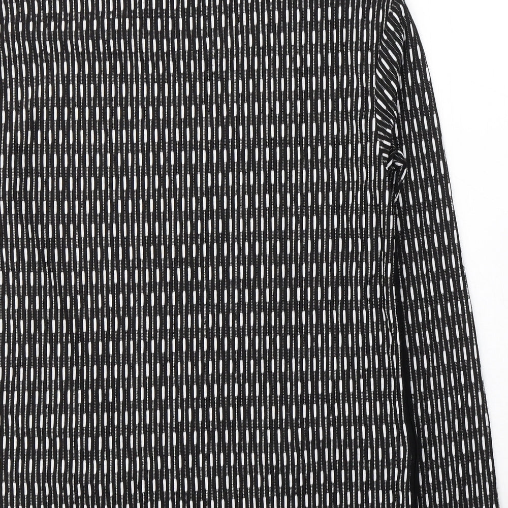 Papaya Womens Black Polyester Basic Blouse Size S Round Neck