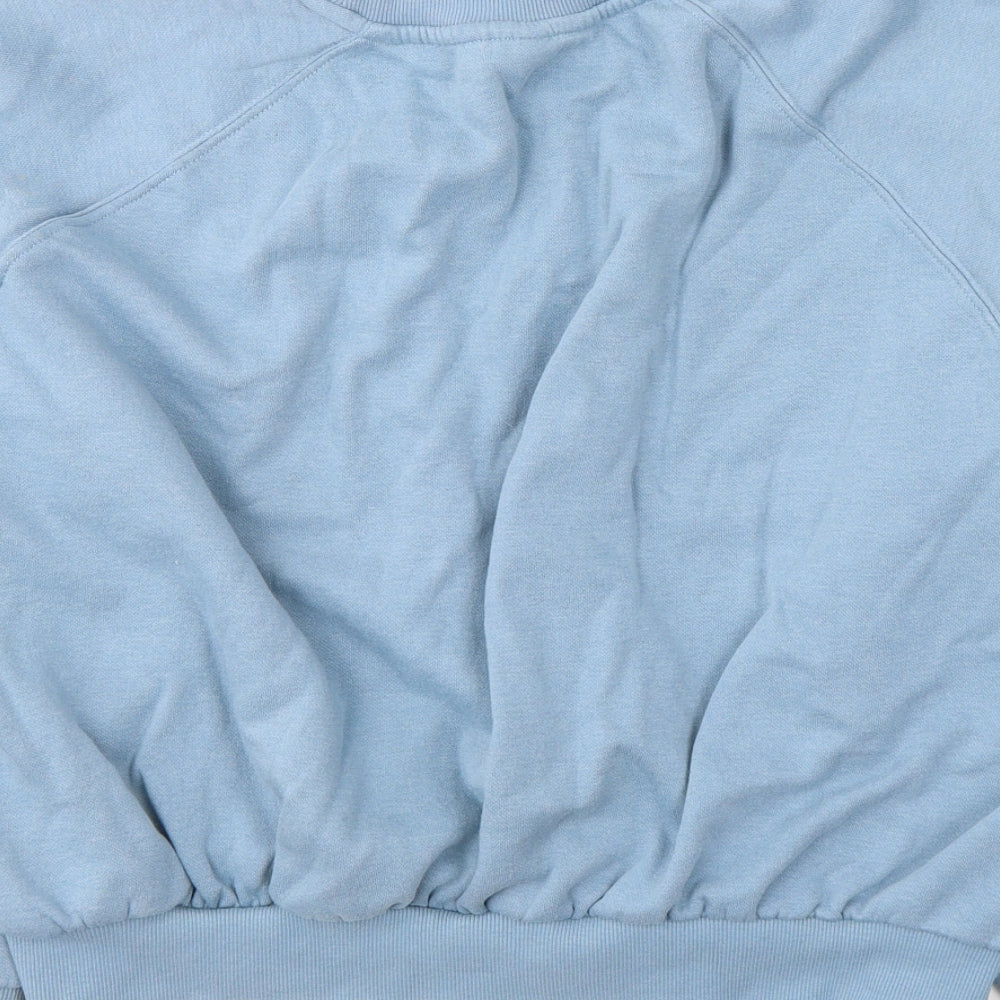 Divided by H&M Womens Blue Cotton Pullover Sweatshirt Size L Pullover - Feel emphaty