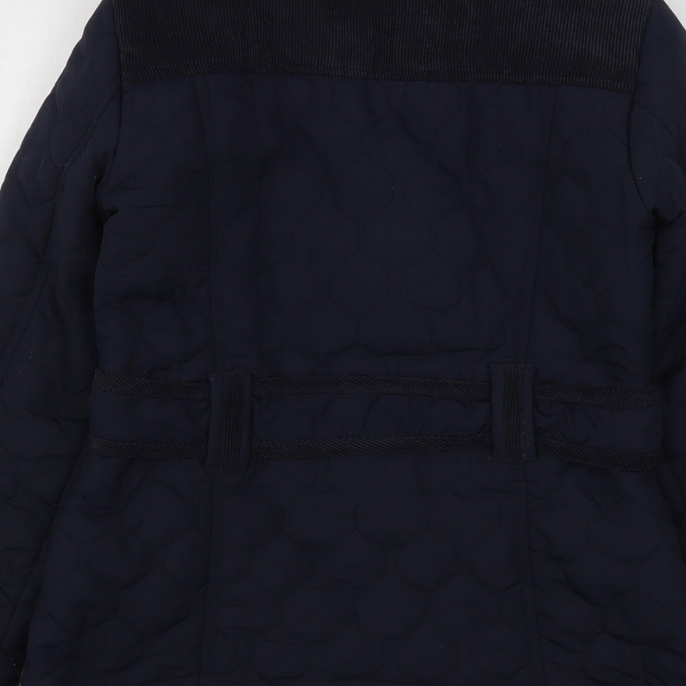 Brave Soul Womens Blue Quilted Coat Size 8
