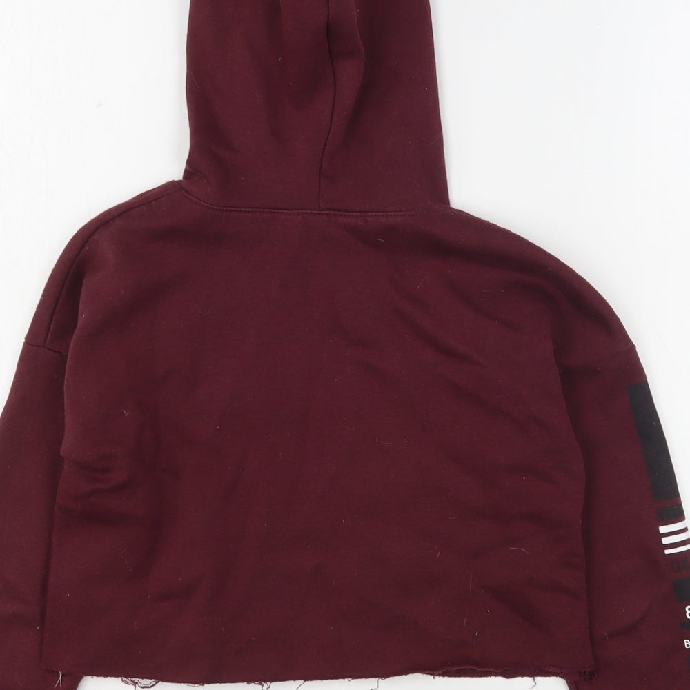 New Look Girls Purple Polyester Pullover Hoodie Size 9 Years - Cropped