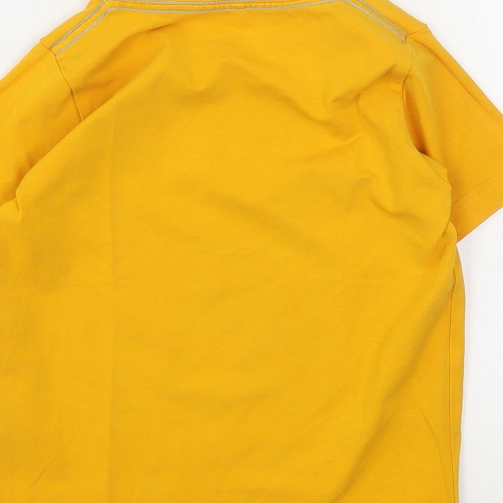 NAME IT Boys Orange Cotton Basic T-Shirt Size 4 Years Round Neck