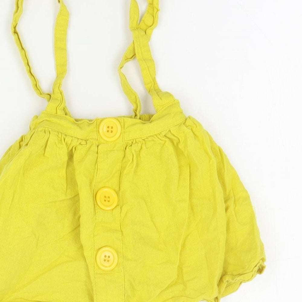 SheIn Girls Yellow Cotton Skirt One-Piece Size 4 Years Button