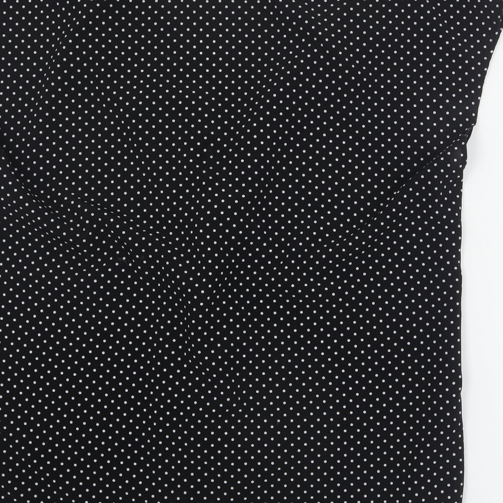 SheIn Womens Black Polka Dot Polyester Basic Blouse Size 3XL V-Neck