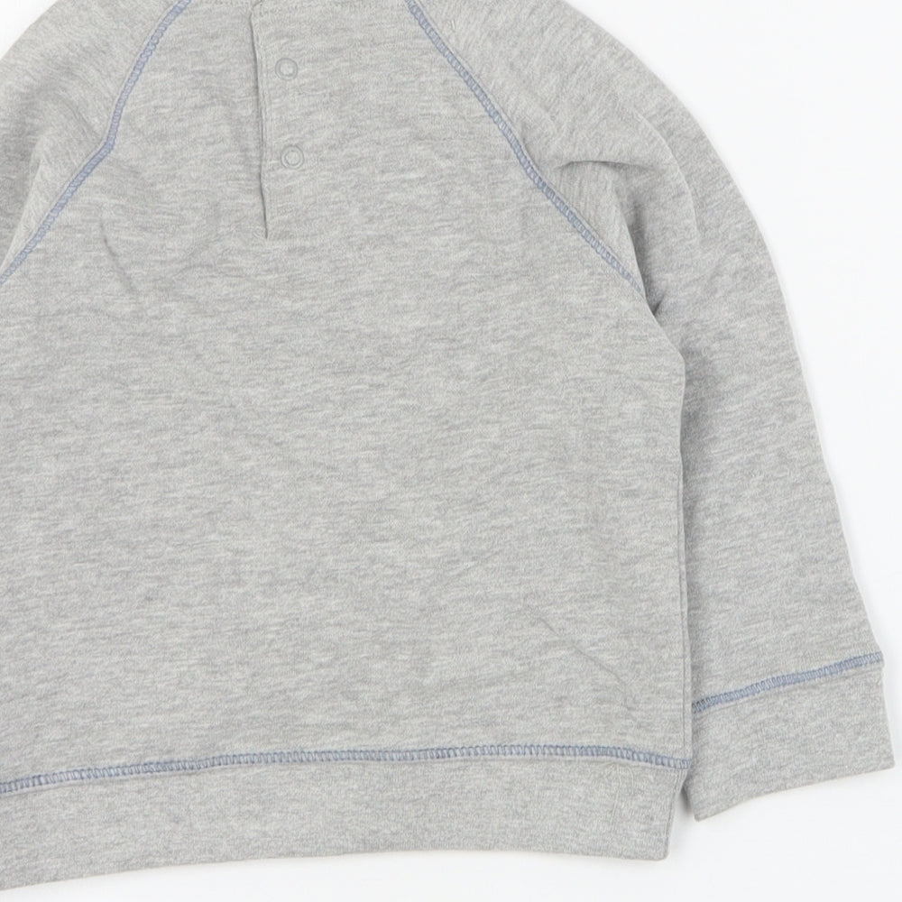 Vertbaudet Baby Grey Cotton Pullover Jumper Size 12-18 Months Snap
