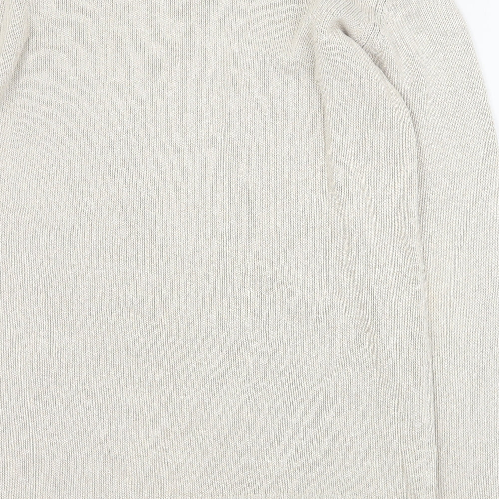 Marks & Spencer Womens Beige Round Neck Cotton Pullover Jumper Size 10