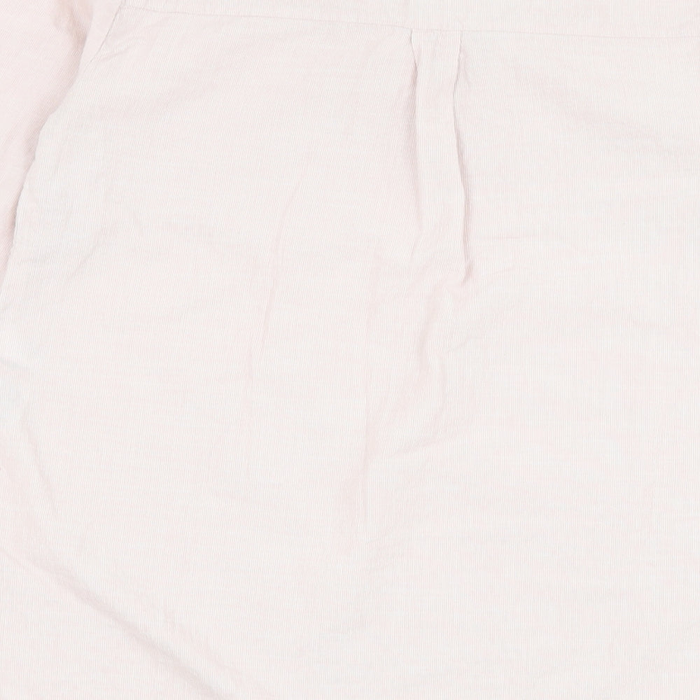 New Look Womens Pink Cotton Basic Blouse Size 8 V-Neck