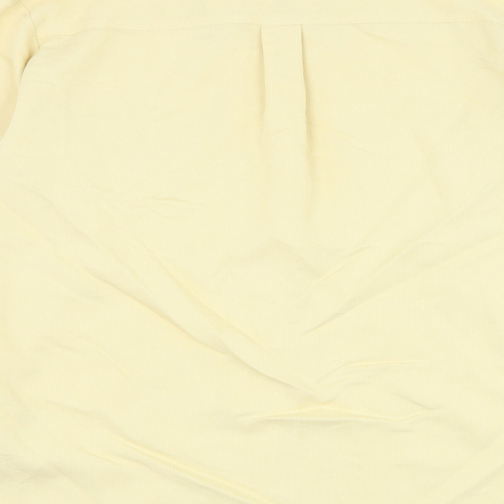 BHS Womens Yellow Viscose Basic Button-Up Size 10 Collared