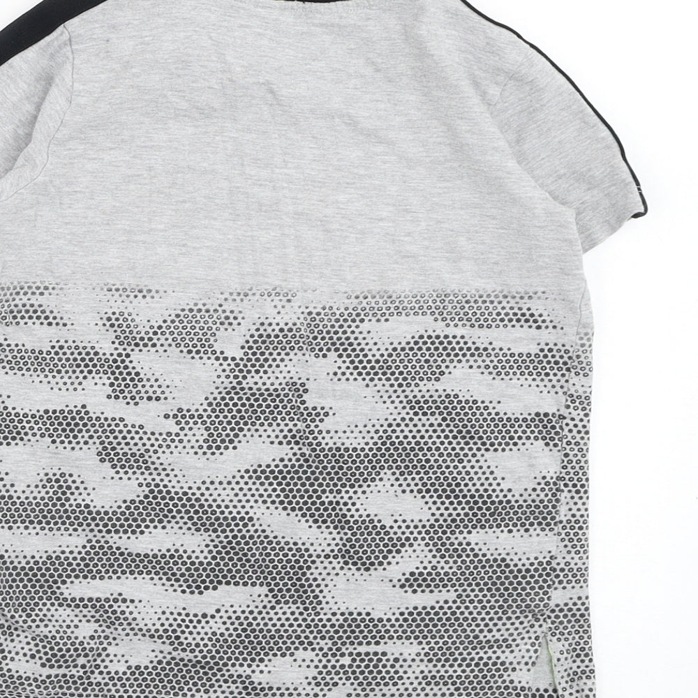 Pep&co Boys Grey Cotton Basic T-Shirt Size 7-8 Years Round Neck Pullover - Generation