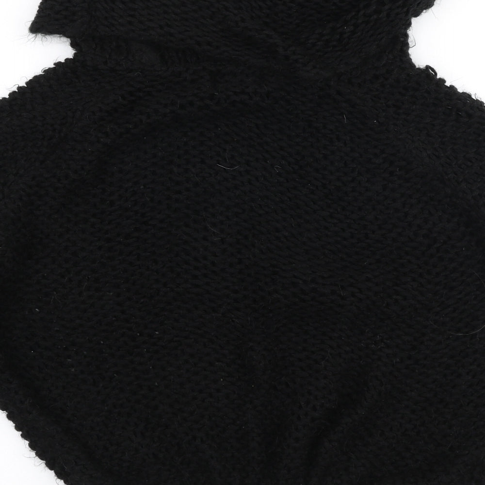 Katsumi Womens Black Roll Neck Acrylic Pullover Jumper Size M