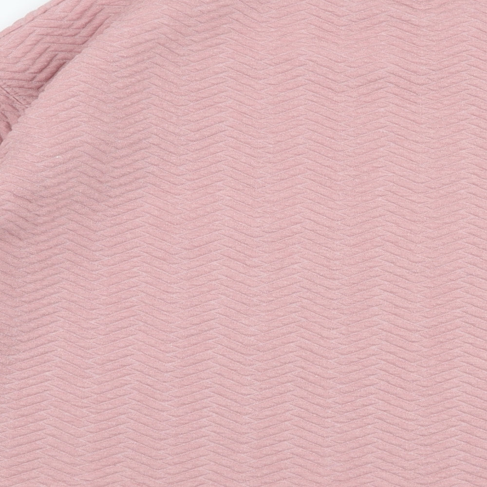 New Look Womens Pink Round Neck Polyester Pullover Jumper Size L