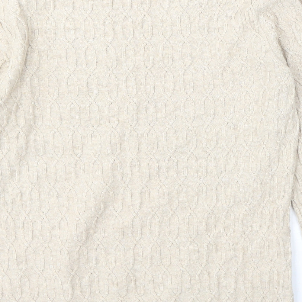 Country Casuals Womens Beige Round Neck Cotton Pullover Jumper Size M