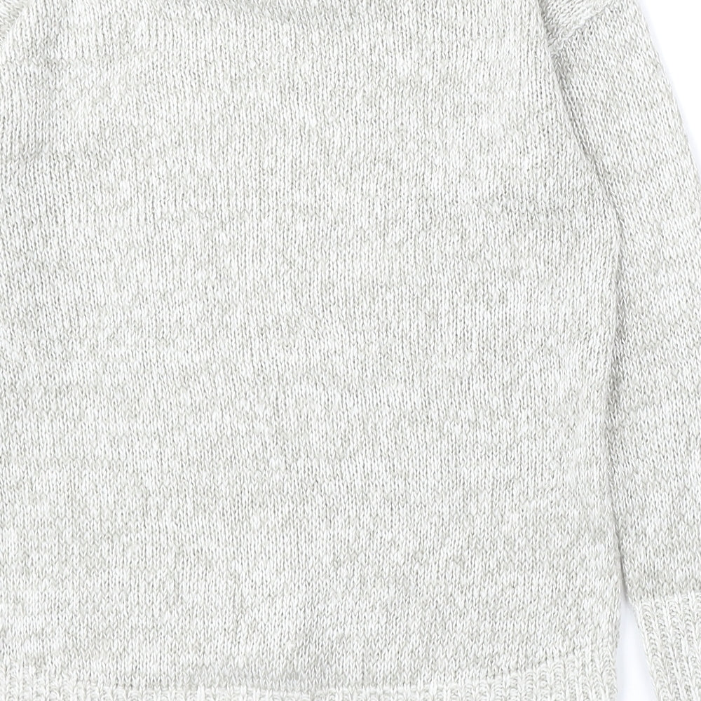 New Look Womens Grey Round Neck Acrylic Pullover Jumper Size S