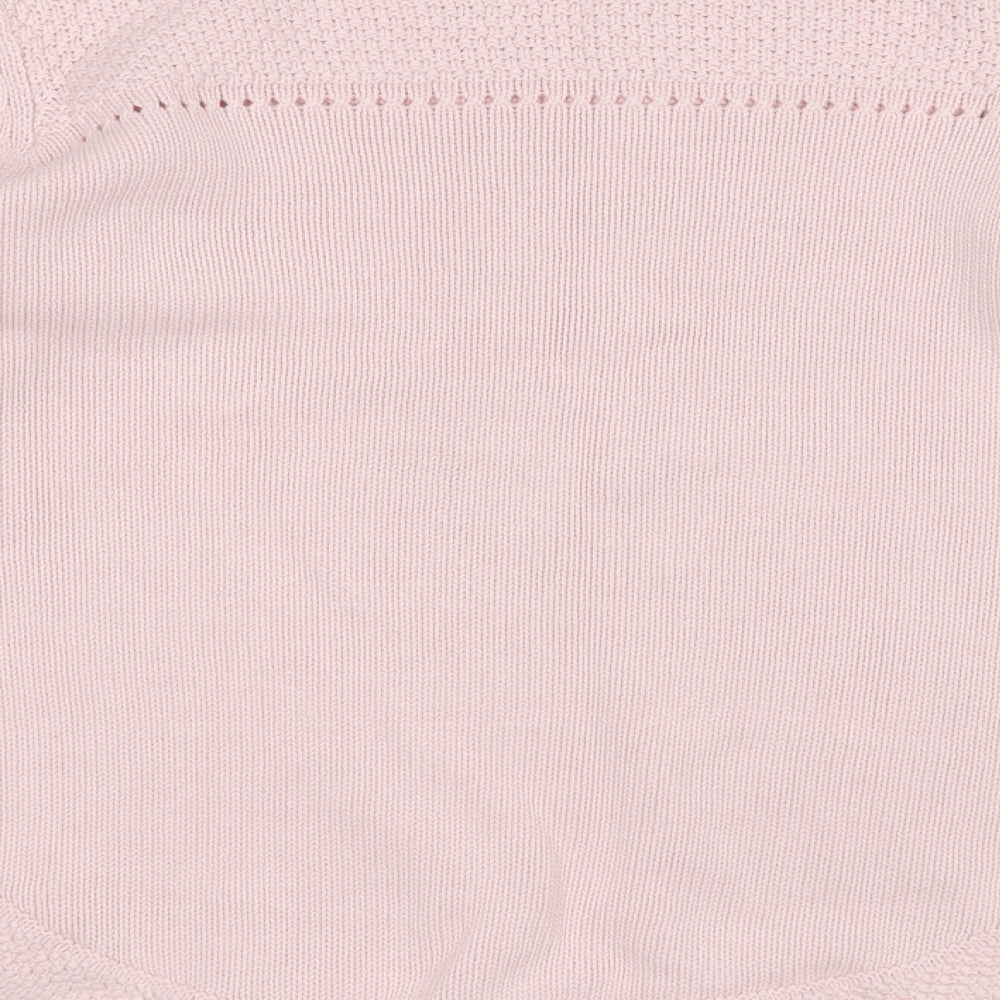 Marks & Spencer Womens Pink Round Neck Cotton Pullover Jumper Size 8