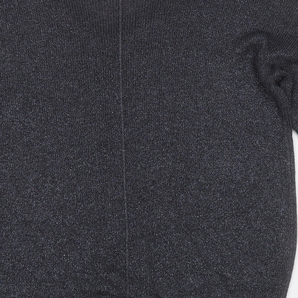 Wallis Womens Grey Round Neck Viscose Pullover Jumper Size M
