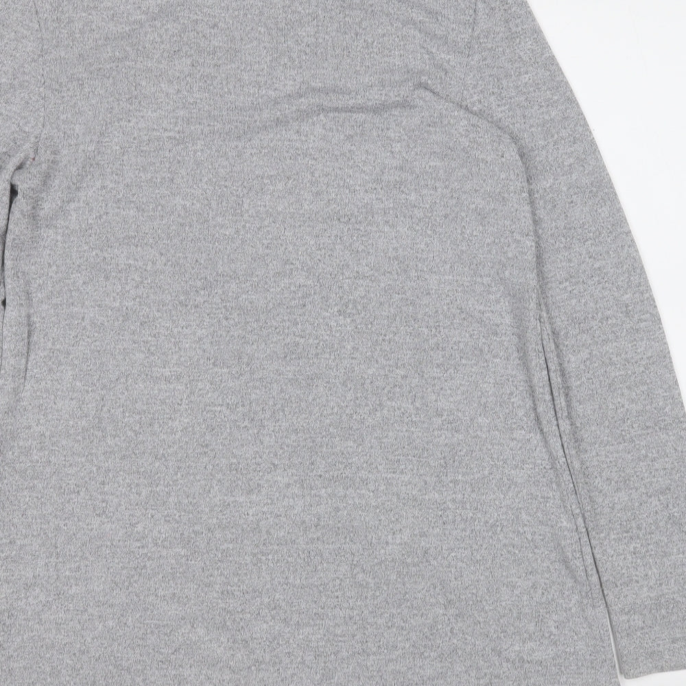 pink diamond Womens Grey Round Neck Geometric Rayon Pullover Jumper Size M