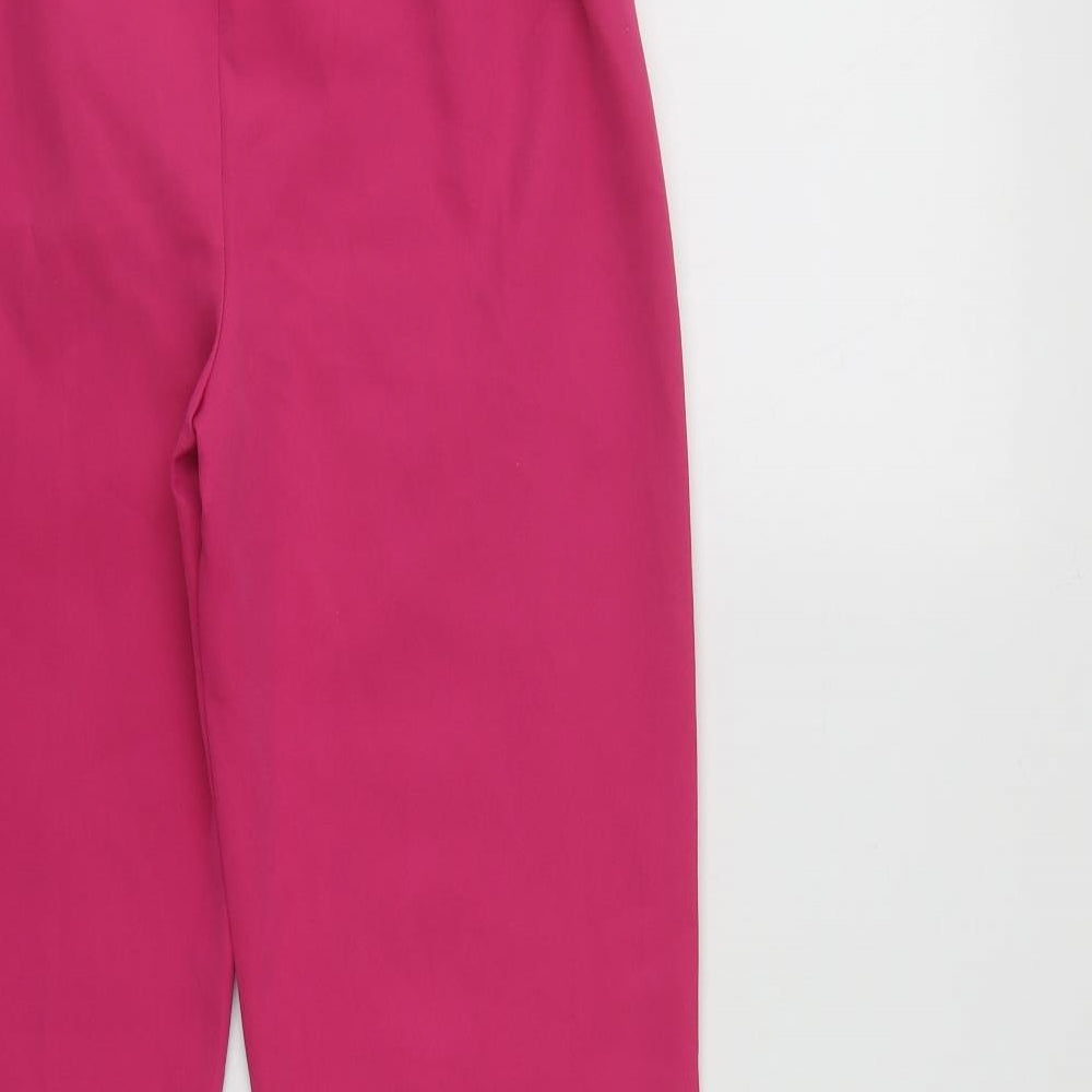 Boohoo Womens Pink Polyester Trousers Size 8 L31 in Regular
