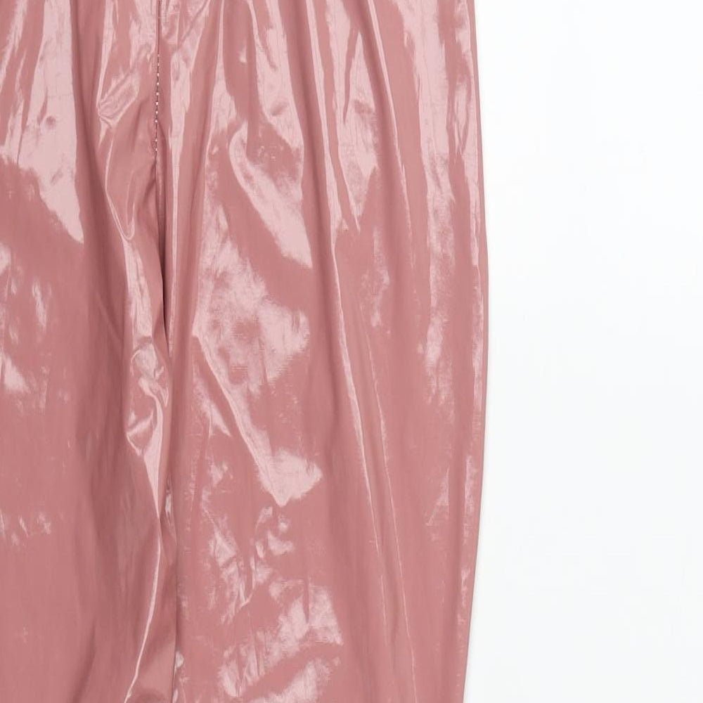PRETTYLITTLETHING Womens Pink Polyester Jegging Leggings Size 4 L27 in