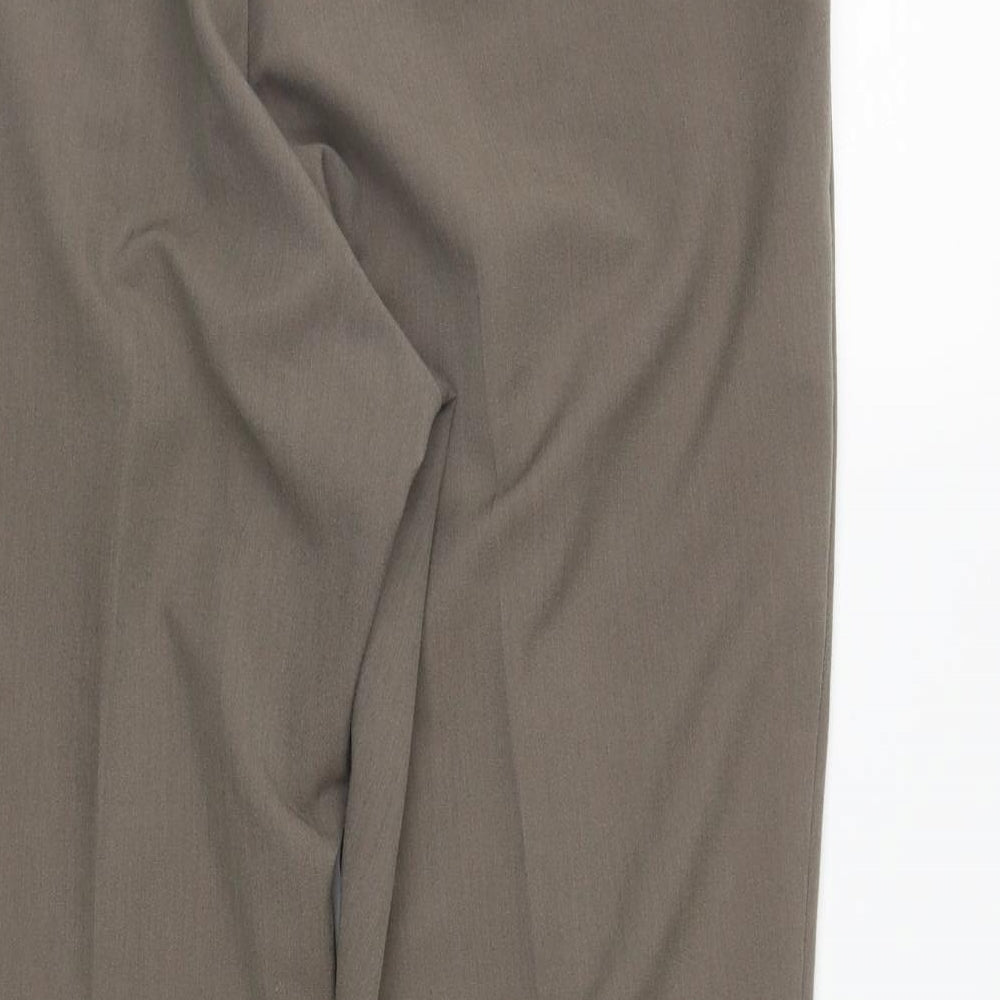 Classic Womens Grey Polyester Trousers Size 12 L25 in Regular