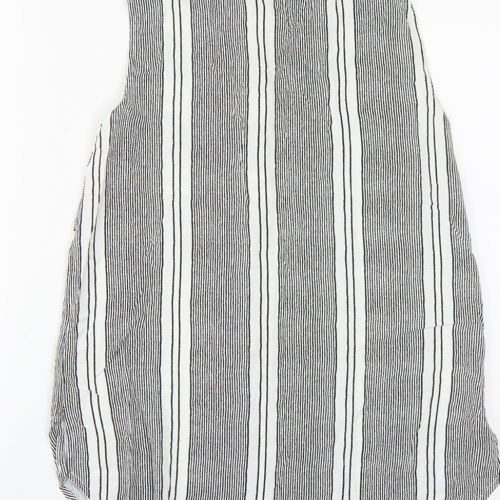 Atmosphere Womens Multicoloured Striped Viscose Basic Button-Up Size 10 Round Neck