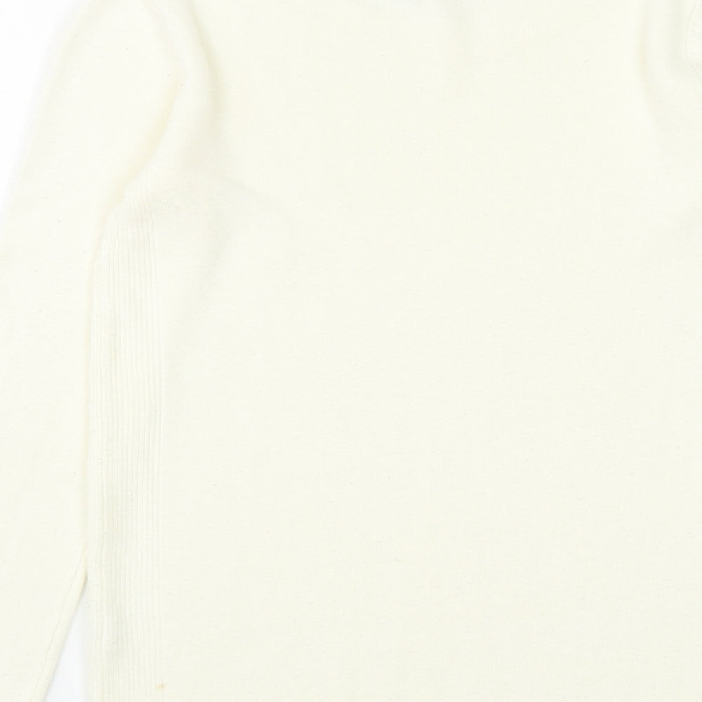 Primark Womens White Round Neck Acrylic Pullover Jumper Size 4