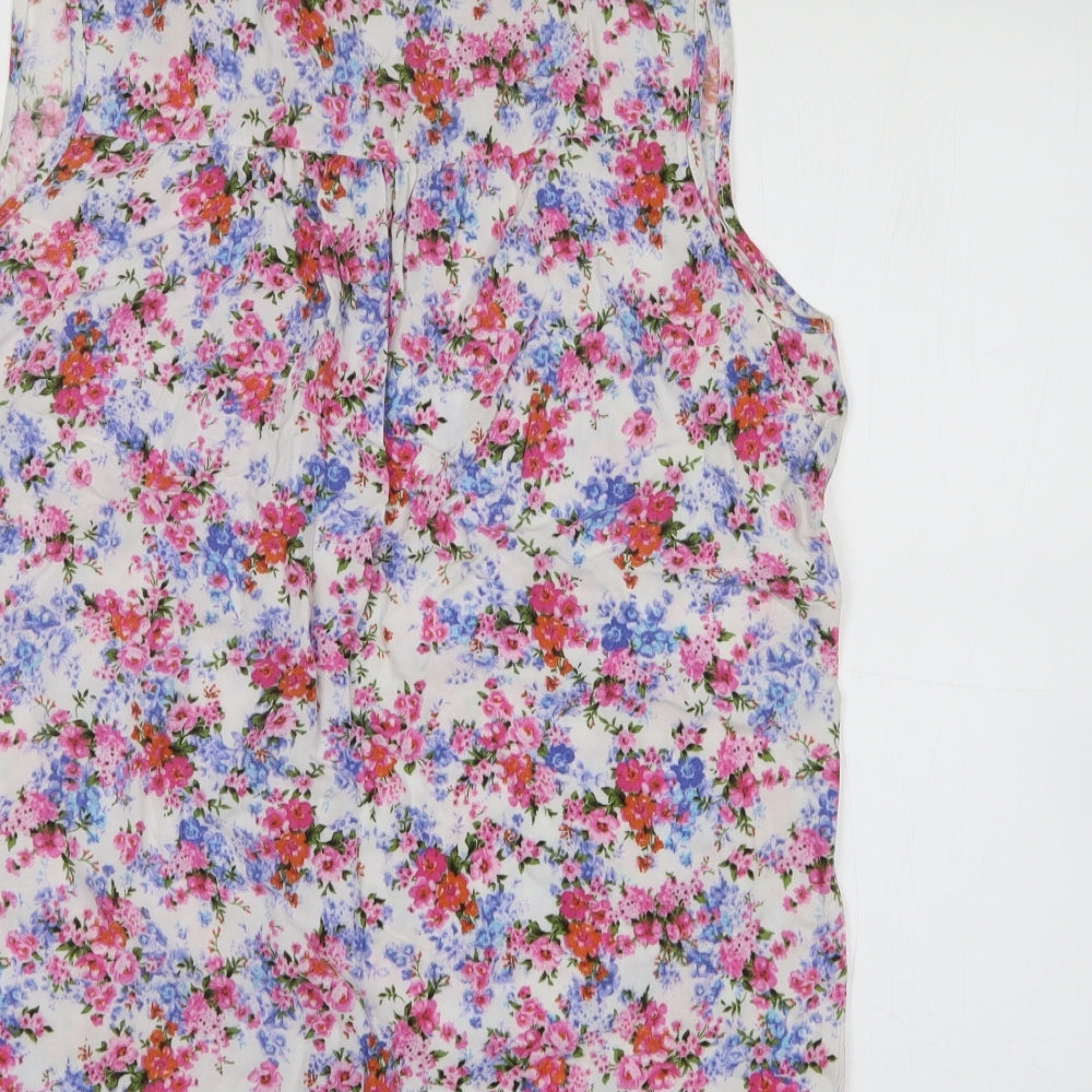 tu Womens Multicoloured Floral Polyester Jersey Blouse Size 14 Collared