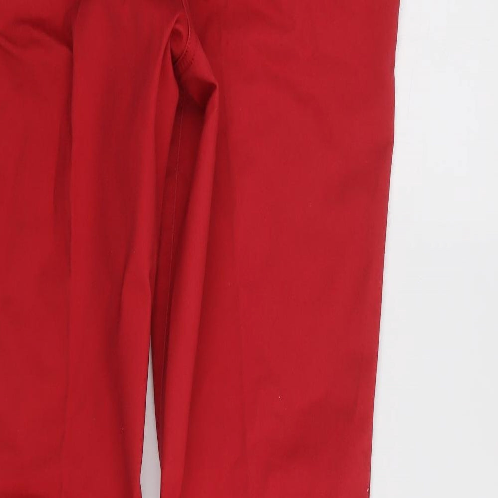 papaya Womens Red Cotton Trousers Size 42 in L28 in Regular