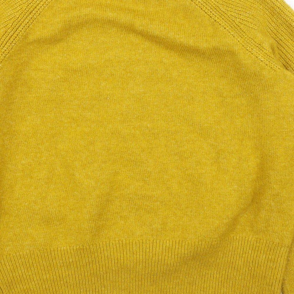 Marks and Spencer Womens Yellow Round Neck Acrylic Pullover Jumper Size S