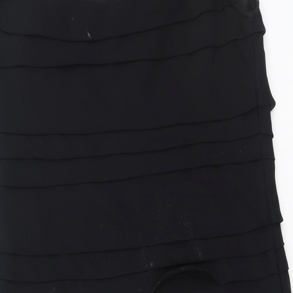 French Connection Womens Black Polyester Bodycon Size 8 Round Neck