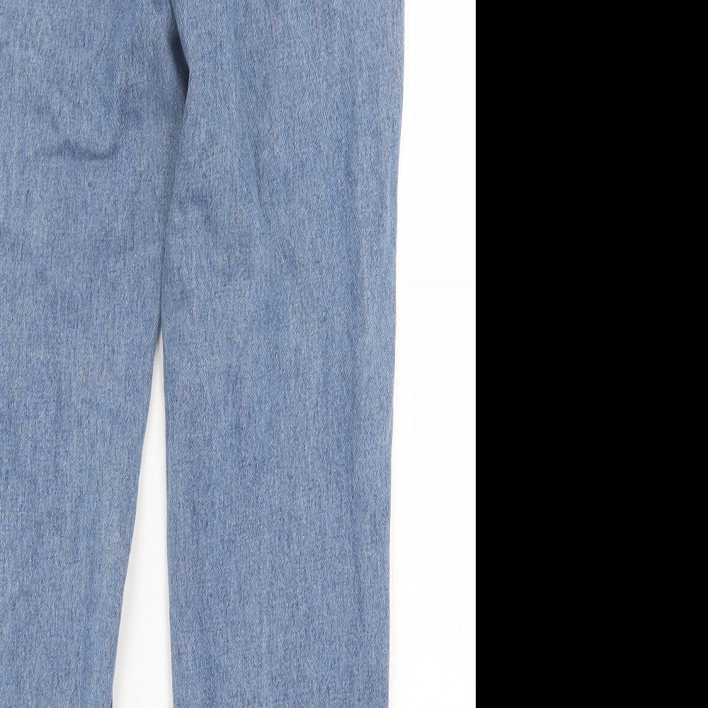 Missguided Womens Blue Cotton Straight Jeans Size 6 L29 in Regular Button