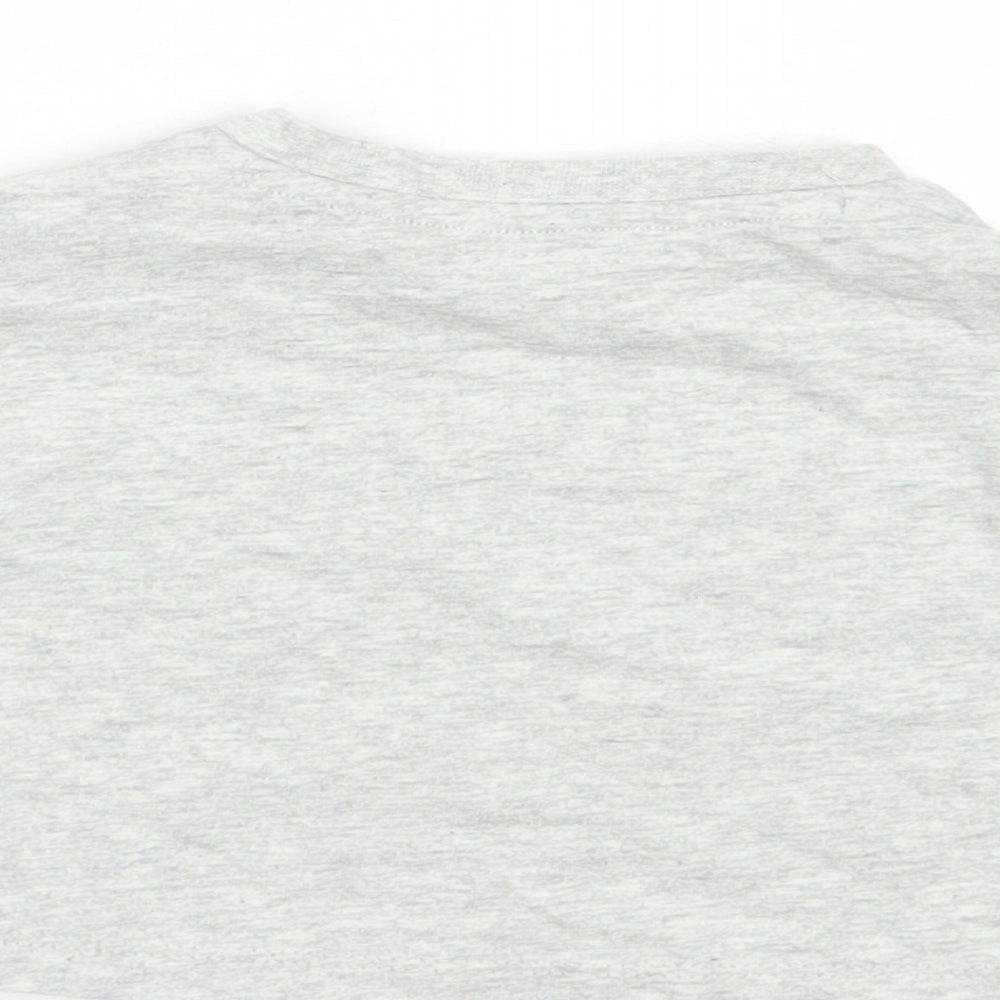 Mini Club Baby Grey Cotton Pullover T-Shirt Size 0-3 Months Crew Neck Snap - Dino