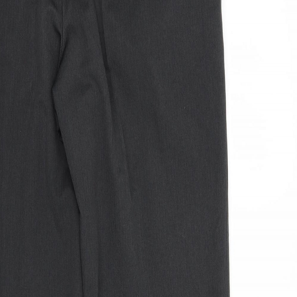 Dunnes Mens Grey Polyester Dress Pants Trousers Size 36 in L29 in Regular Hook & Eye