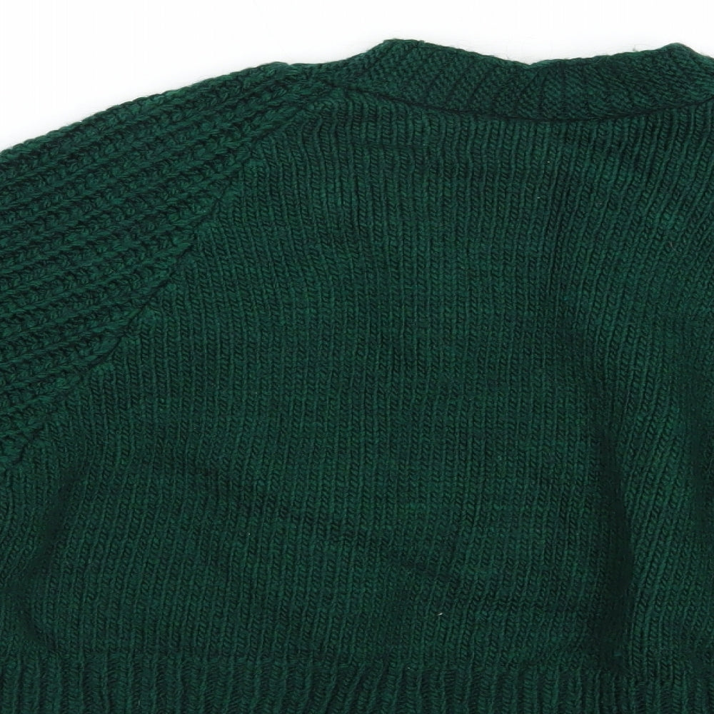 Topshop Womens Green Round Neck Acrylic Pullover Jumper Size S