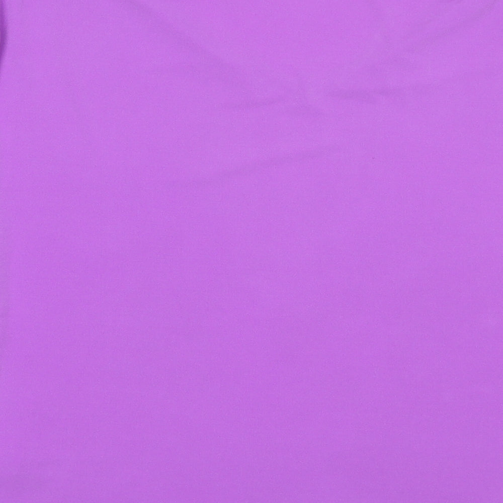 Michele Hope Womens Purple Polyester Basic T-Shirt Size 14 V-Neck