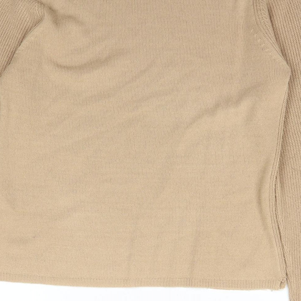 Dorothy Perkins Womens Brown Scoop Neck Acrylic Pullover Jumper Size 6