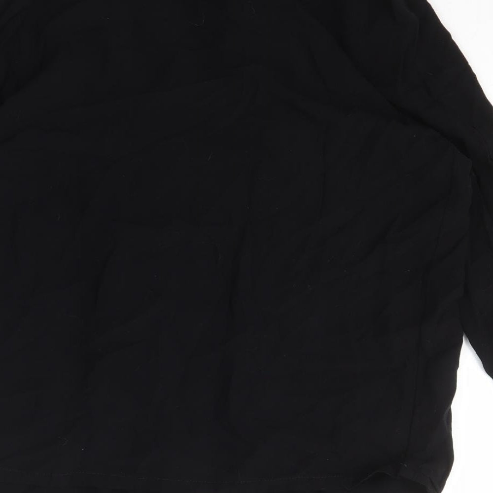 New Look Womens Black Collared Viscose Cardigan Jumper Size 10