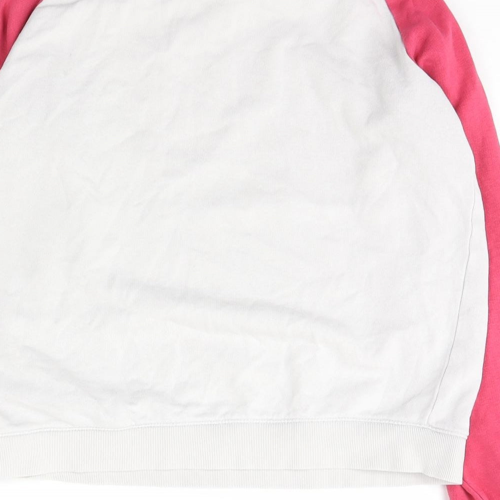 Marks & Spencer Girls Ivory Crew Neck Cotton Pullover Jumper Size 13-14 Years Pullover - happy