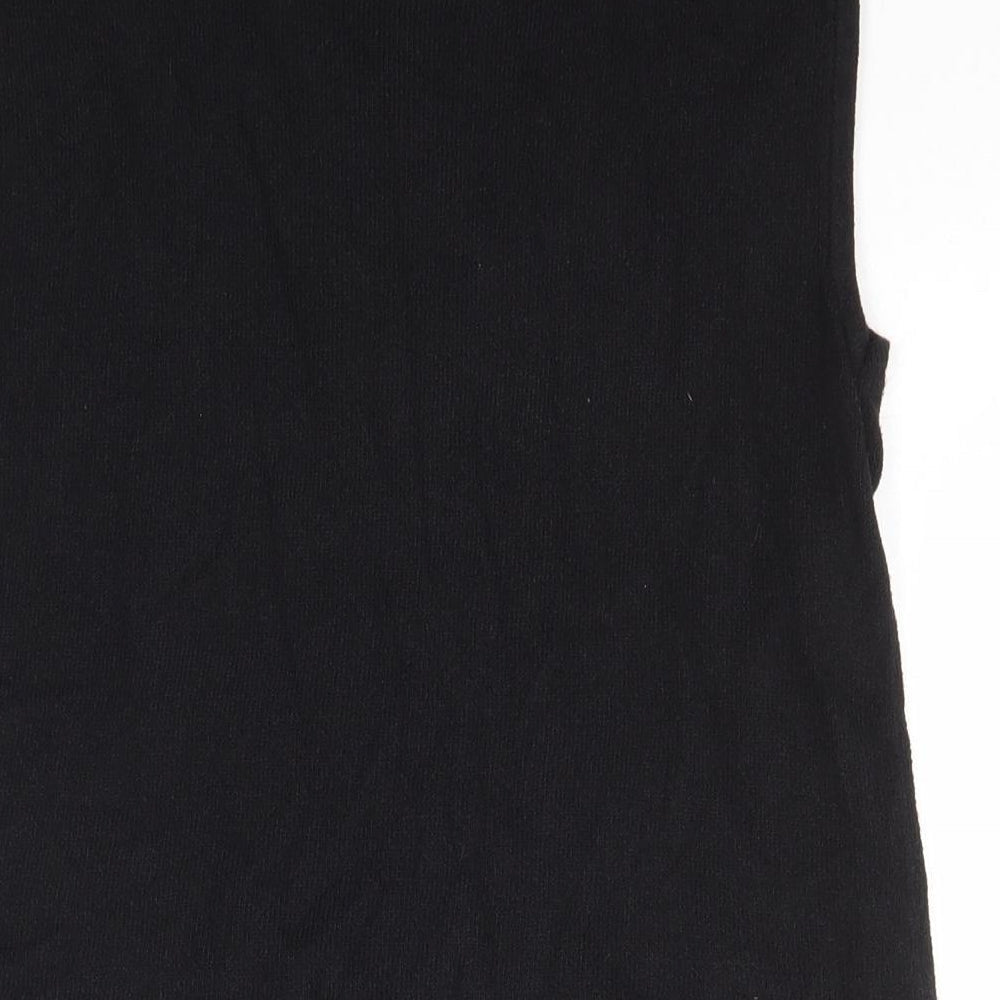 OffShoot Womens Black Boat Neck Viscose Vest Jumper Size M