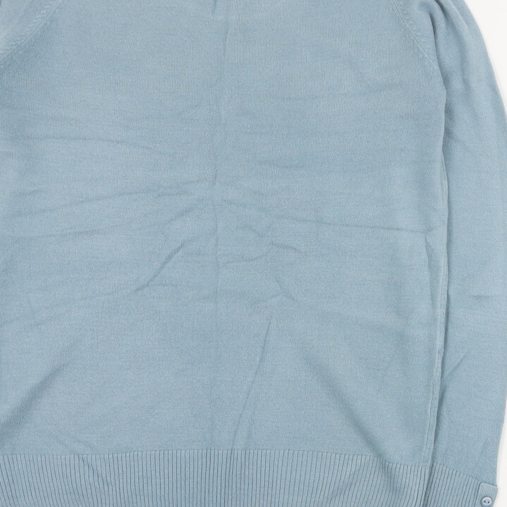 Marks & Spencer Womens Blue Round Neck Acrylic Pullover Jumper Size 12