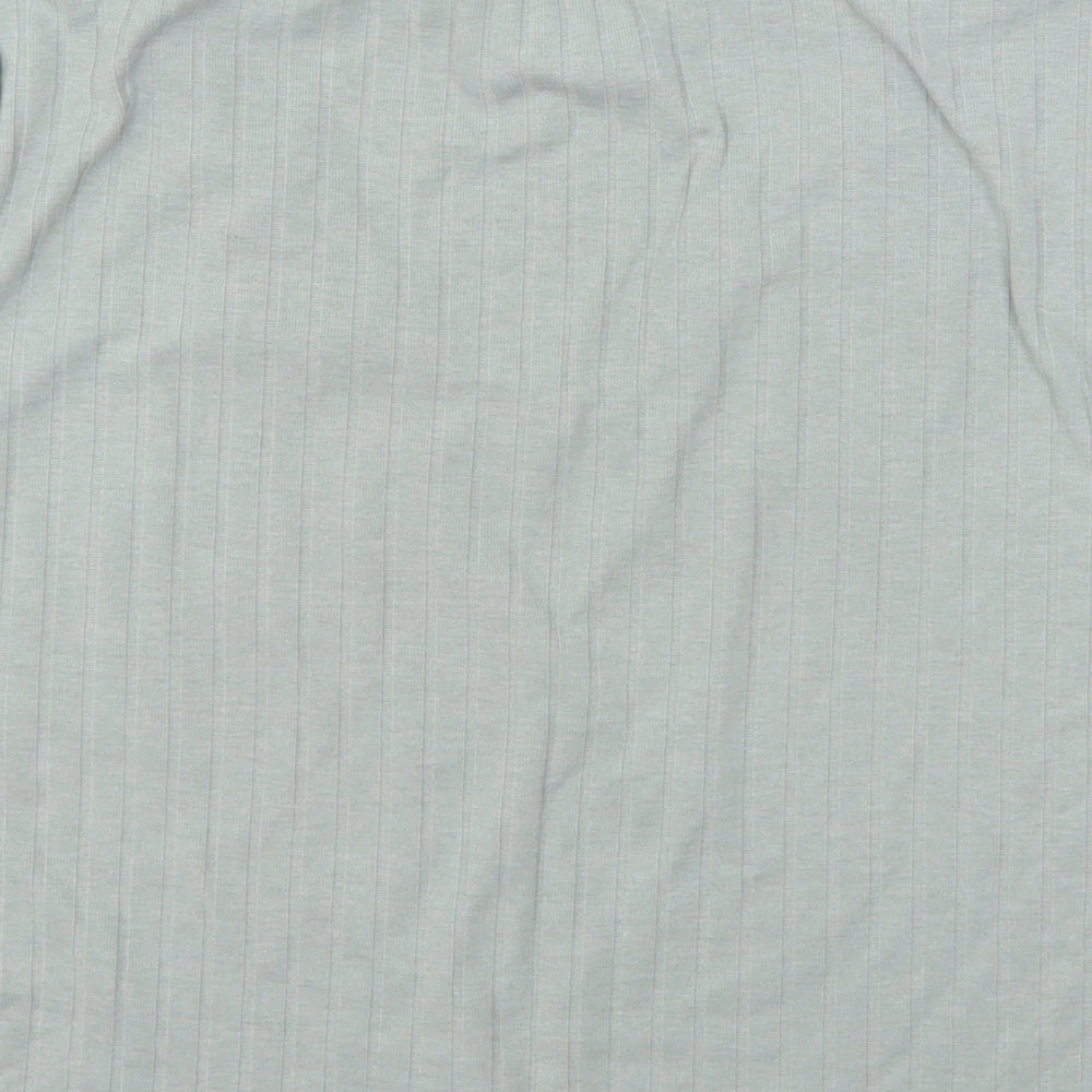 New Look Womens Green Polyester Cropped T-Shirt Size 18 V-Neck